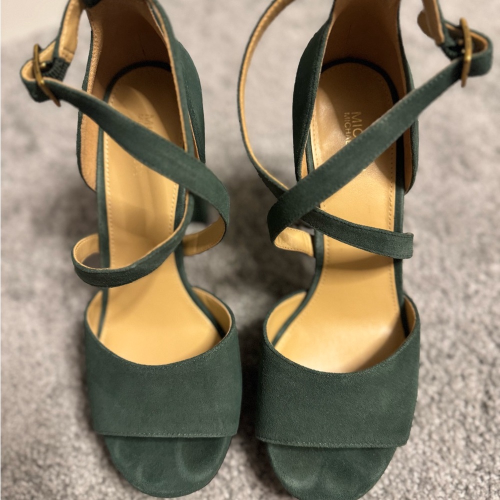 Elegant Green Strappy Heels